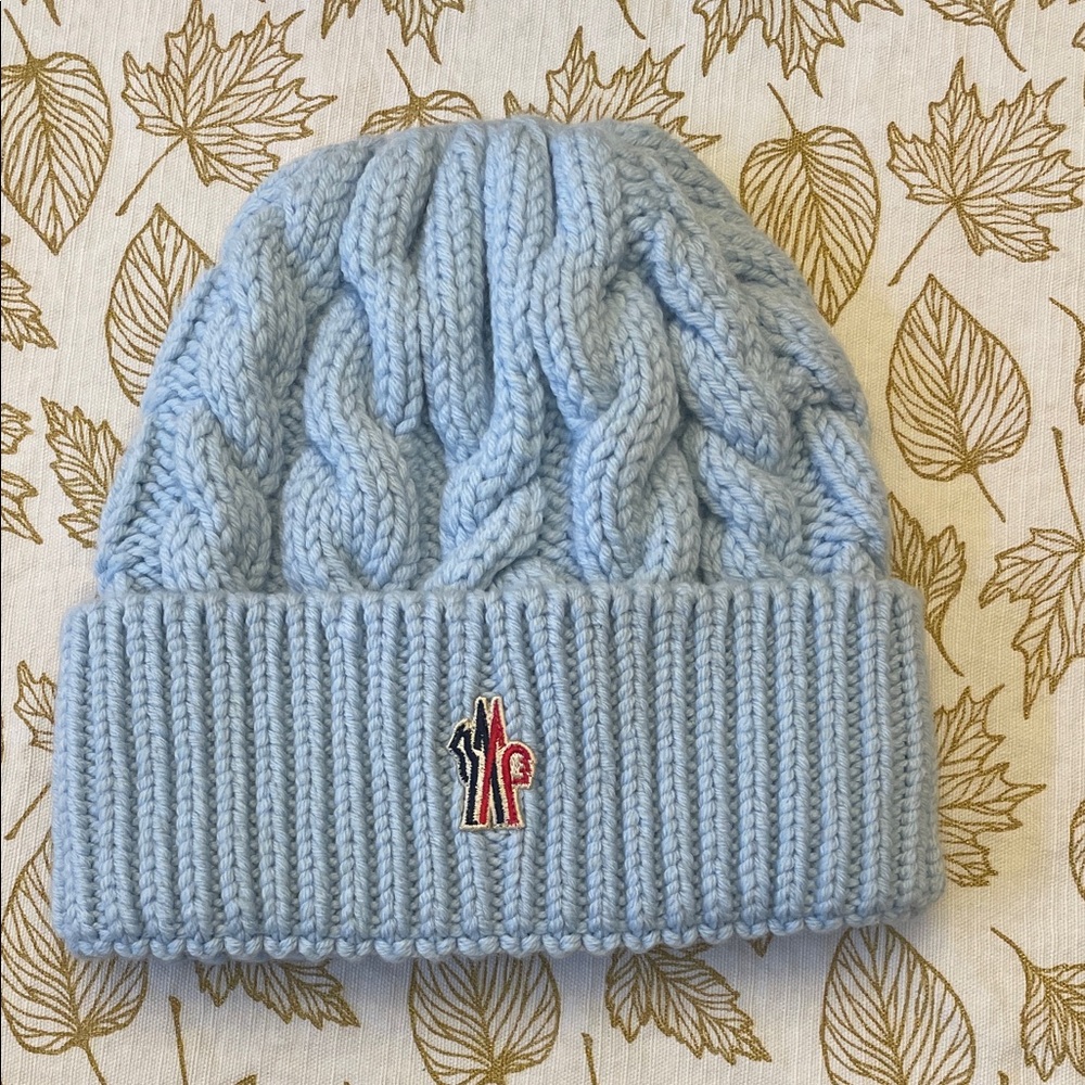 Moncler Blue Cable Knit Beanie